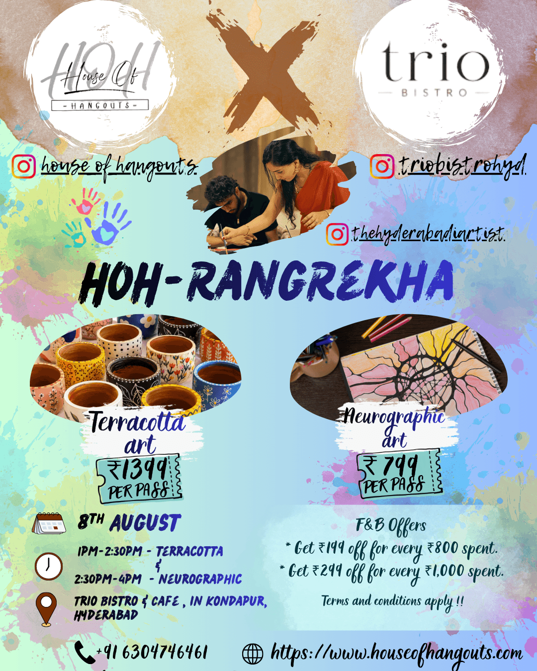 HOH - Rangrekha (Neurographic Art) at Trio Bistro & Cafe, Beside Vijetha Super Market, Botanical Garden Rd, opp. Aparna Hights, Kondapur, Gachibowli, Hyderabad, Telangana 500084, Hyderabad — House of Hangouts